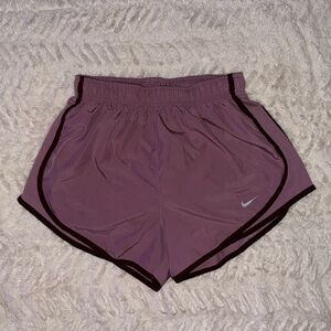 Nike Women's Mauve Purple Athletic Shorts with Dark Raspberry Purple Trim
